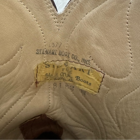 1977 Stewart Boot Inc Authentic Leather Cowboy Boots - Picture 9 of 10